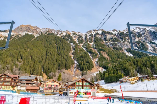 Wengen Schweiz Januari 2020 Wengen Schweizisk Alpby Regionen Bernese Oberland — Stockfoto