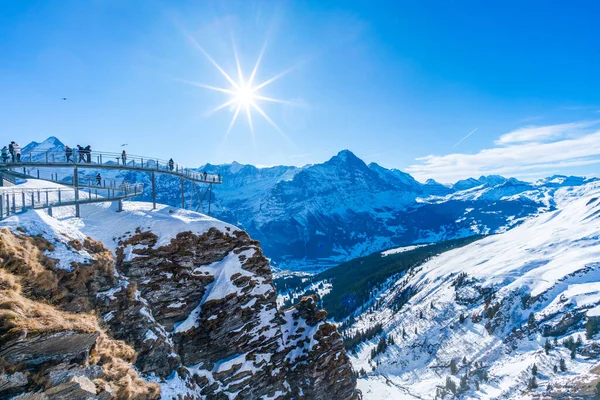 Grindelwald First Switzerland January 2020 Cliff Walk First Mountain Grindelwald — Stock Photo, Image
