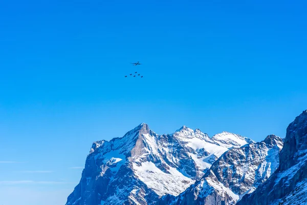 Lauberhorn Switzerland January 2020 Patrouille Suisse Swiss Airbus A321 Air — Stockfoto