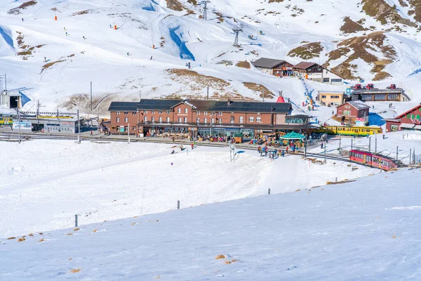 Kleine Scheidegg Suíça Janeiro 2020 Estação Ferroviária Kleine Sheidegg Está — Fotografia de Stock