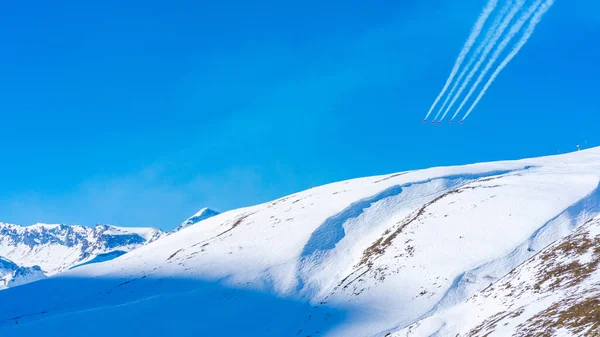 Kleine Scheidegg Suisse Janvier 2020 Formation Spectacle Aérien Patrouille Suisse — Photo