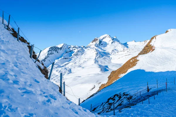 瑞士Grindelwald滑雪胜地瑞士阿尔卑斯山第一高山冬季景观 — 图库照片