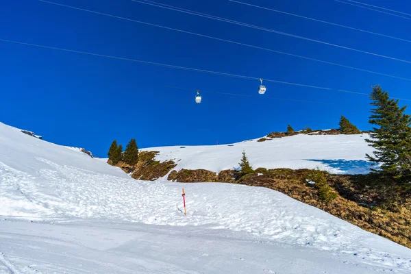 Winterlandschap Eerste Berg Van Zwitserse Alpen Het Skigebied Grindelwald Zwitserland — Stockfoto