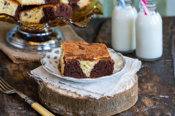 Vanille Chocolade Marmeren Taart — Stockfoto