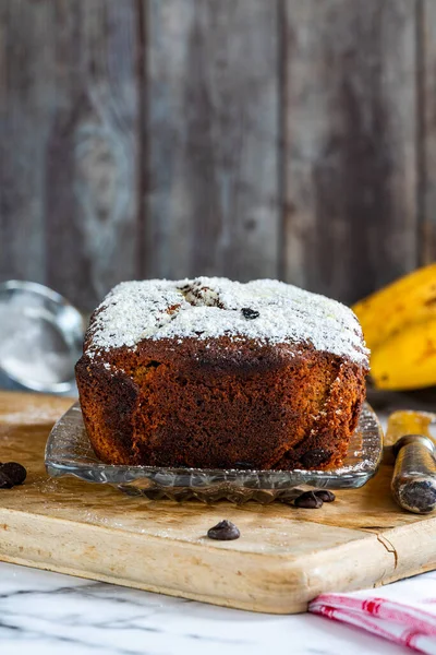 Banaan Walnoot Chocolade Chip Brood — Stockfoto