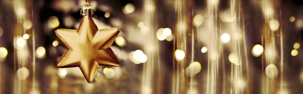 Golden Christmas Decoration with Star . Royalty Free Stock Images