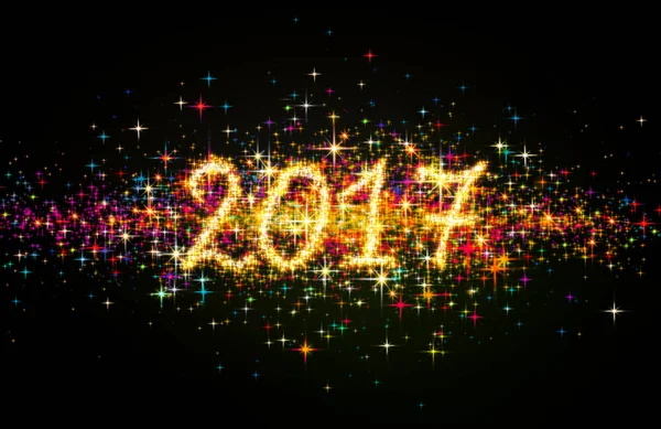 Ano Novo 2017 e fundo colorido Bokeh . — Fotografia de Stock