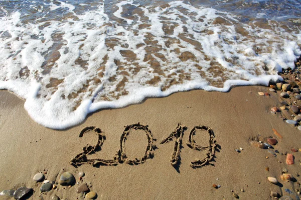 Yeni yıl 2019 kuma yazılı.