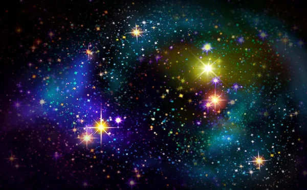 Night sky with colorful stars. — Stock Photo, Image