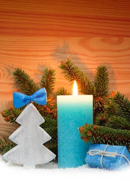 강림 절 촛불 나무 전나무 나무입니다. 크리스마스 배경. — 스톡 사진