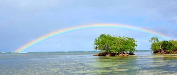 カラフルな虹はカリブ海。旅行の背景. — ストック写真