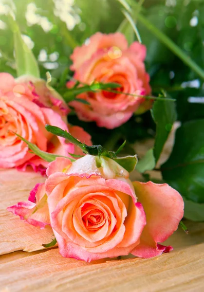 Tarjeta de cumpleaños con rosas . — Foto de Stock