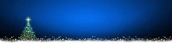Χριστουγεννιάτικο δέντρο με φώτα που απομονώνονται σε φόντο μπλε του ουρανού. — Φωτογραφία Αρχείου