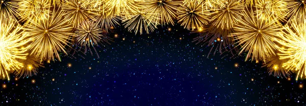 Abstract golden firework background . New Year background. — Stock Photo, Image