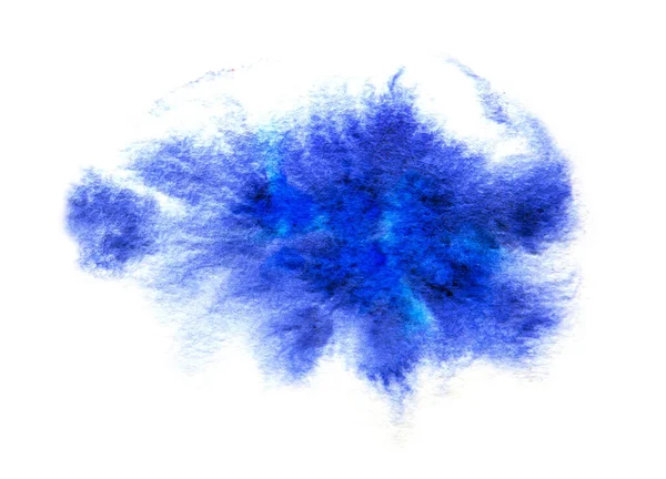 Abstrakt blå akvarell makro struktur bakgrund på vit. — Stockfoto