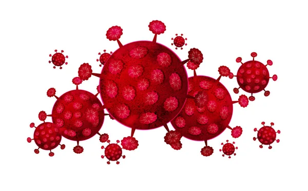Υδατογραφία σχέδιο με κόκκινο coronavirus απομονώνονται σε λευκό. — Φωτογραφία Αρχείου