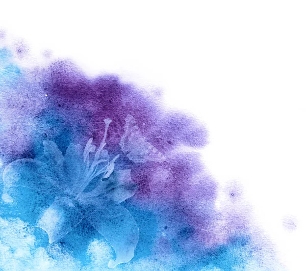 Abstract colorful watercolor with lily flowers texture with background on white. — Stock Photo, Image