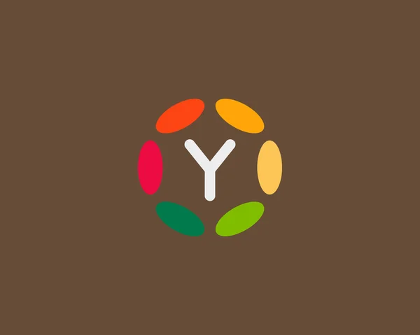 Color letter Y logo icon vector design. Hub frame logotype — Vetor de Stock