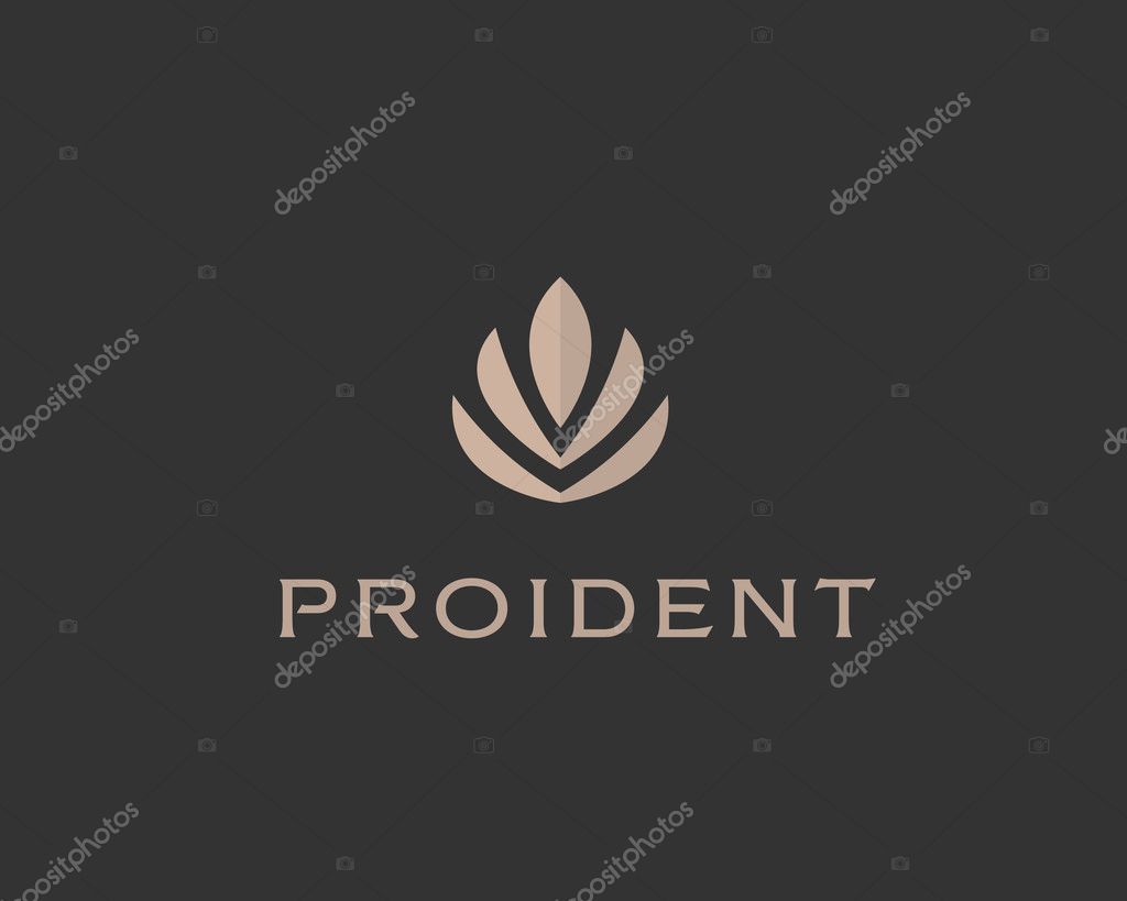 Abstract flower lotus logo icon design. Elegant crown diadem logotype symbol. Universal premium leaf tree vector sign