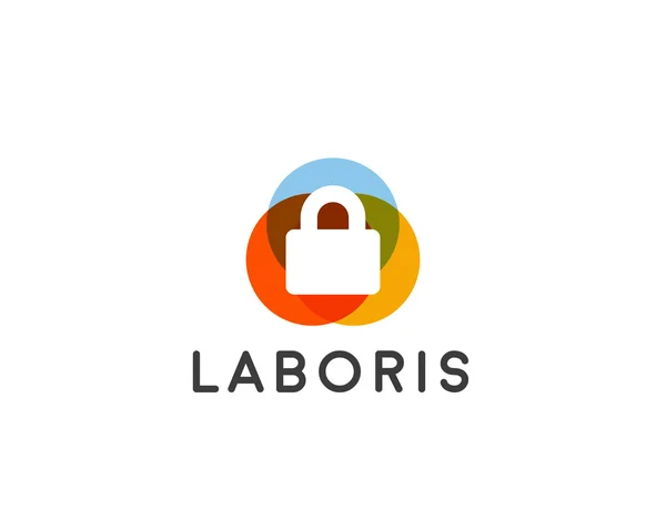 Security lock logo design, vector logotype. —  Vetores de Stock