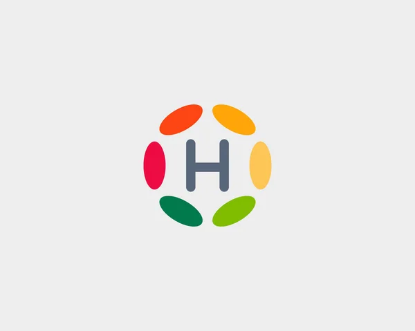 Color letter H logo icon vector design. Hub frame logotype — Stock vektor