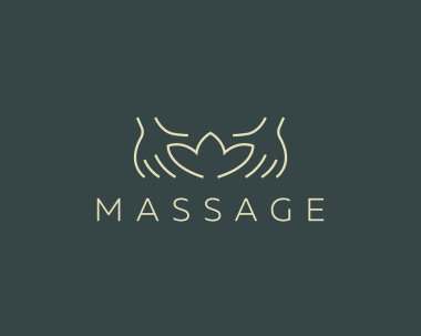 Hands lotus spa resort vector logotype.Creative beauty massage salon logo design.