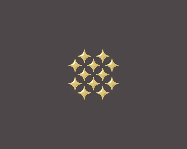 Estrellas Letras logotipo vector de O. Signo de icono de abc de lujo. Símbolo de fuente brillante elegancia. Logo de glamorosos tipo de celebridad. — Vector de stock