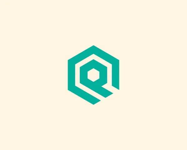 Astratto lettera logo vettoriale di Q. Modello di disegno di linea esagono creativo semplice logo. Icona del carattere simbolo geometrico universale. — Vettoriale Stock