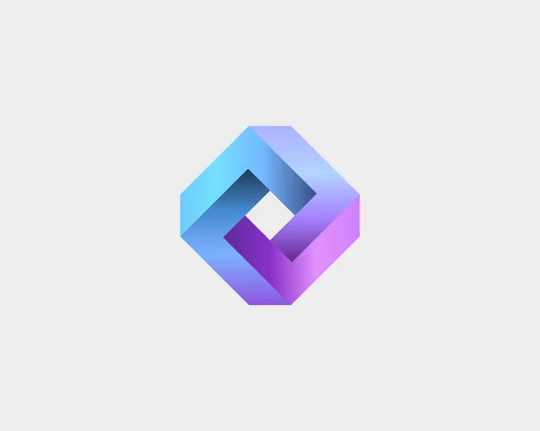 Modelo de design de logotipo de cubo infinito abstrato. Logotipo de gradiente geométrico. Símbolo de ícone universal rhomb vector. — Vetor de Stock