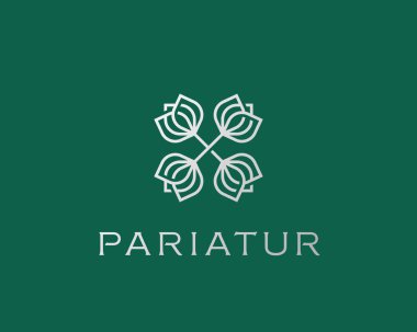 Soyut zarif çiçek kret logo simge tasarım. Evrensel yaratıcı premium satır sembolü. Zarif vektör logo işareti.