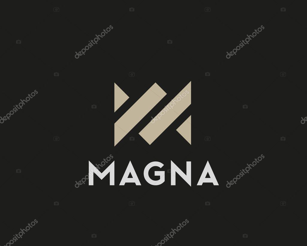 Abstract crown logo icon vector design. Chain handshake premium symbol. Royal partners logotype sign mark.