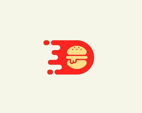 Diseño de logotipo del vector de Burger. Logotipo de entrega de comida rápida. — Archivo Imágenes Vectoriales