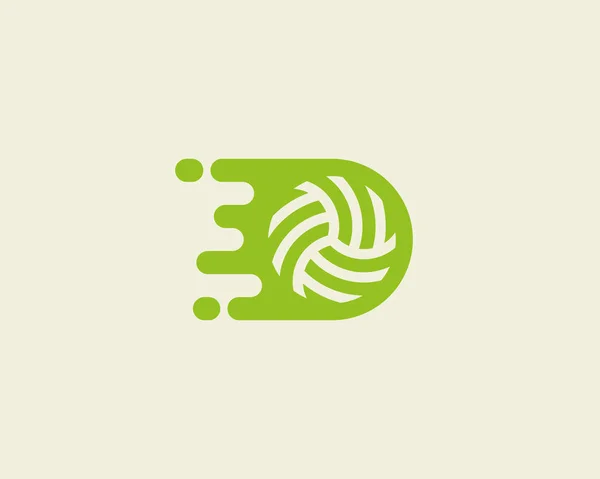 Schnell bewegte Kugel-Logo. Sport-Vektor-Logo-design. — Stockvektor