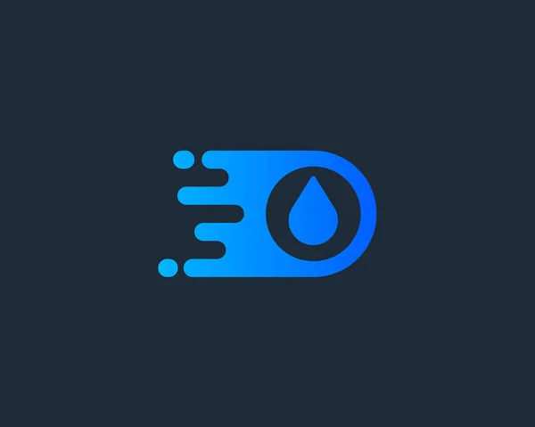 Αφήστε το λογότυπο. Σχεδιασμός λογότυπου διάνυσμα παράδοση νερού. — Διανυσματικό Αρχείο