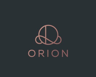 Zarif çizgi eğrisi vektör logo. Sigorta primi harf O logo tasarımı. Lüks doğrusal yaratıcı monogram.