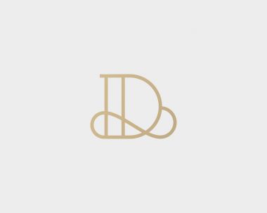 Zarif çizgi eğrisi vektör logo. Sigorta primi D harfi logo tasarımı. Lüks doğrusal yaratıcı monogram.