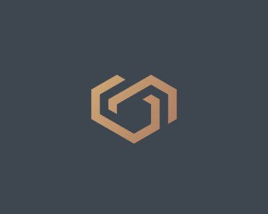 Geometrik kalp vektör logo. Aşk ev logo vektör simgesi. Zinciri ortağı emlak ev simgesini işaret