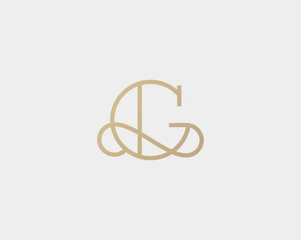 Logotipo de vector de línea elegante curva. Diseño de logotipo letra G Premium. Monograma creativo lineal de lujo. — Vector de stock