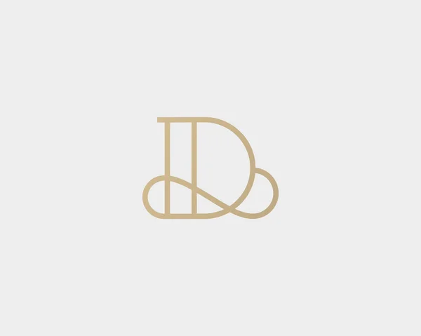 Elegante Linie Kurve Vektor-Logo. Premium-Buchstabe D-Logo-Design. Luxus lineare kreative Monogramm. — Stockvektor