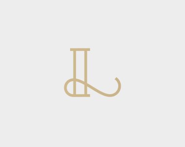 Zarif çizgi eğrisi vektör logo. Sigorta primi L harfi logo tasarımı. Lüks doğrusal yaratıcı monogram.