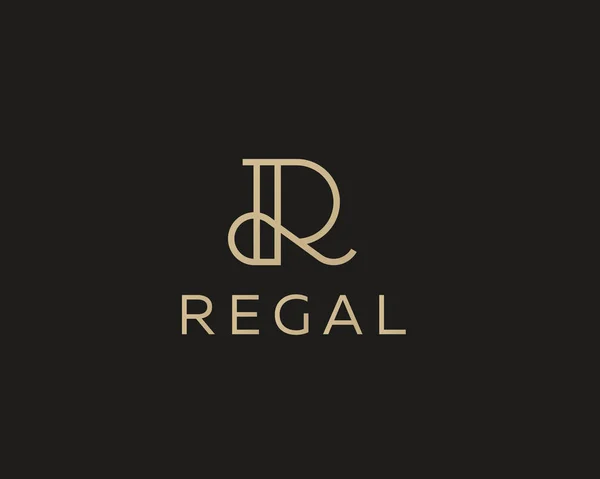 Elegant line curve vector logotype. Premium letter R logo design. Luxury linear creative monogram. — Stock Vector