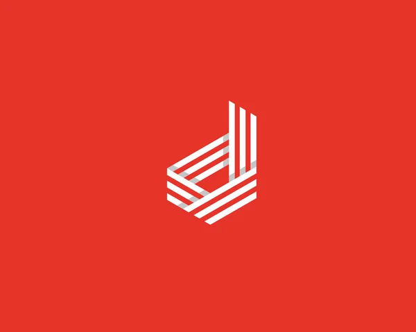 Lijn letter d logo. Abstracte geometrische logo pictogram vector teken. — Stockvector