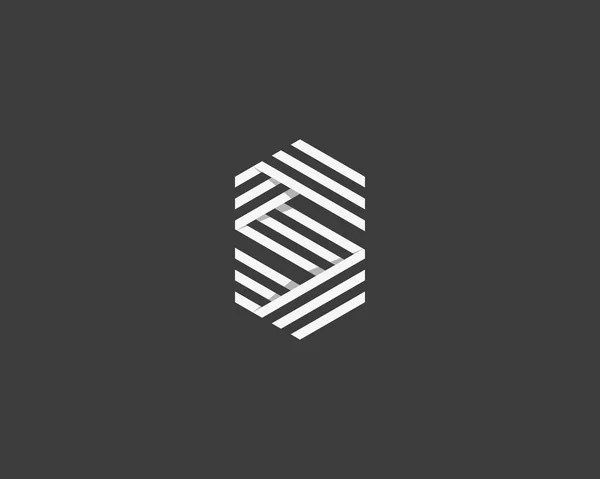 Lijn brief S logo. Abstracte geometrische logo pictogram vector teken. — Stockvector