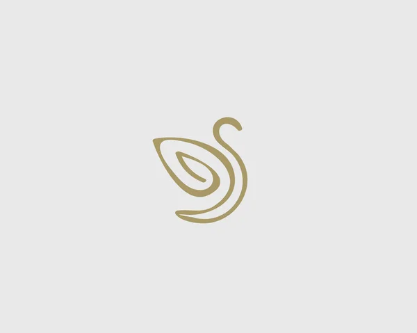 Diseño abstracto del logo de hoja de ala de pájaro. Logo Swan spa start vector — Vector de stock