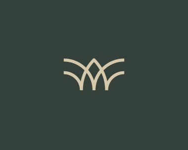 Evrensel doğrusal logo tasarımı. Yaratıcı boğa boynuzları işareti. Lüks mektup w kuş logo kanatlar.