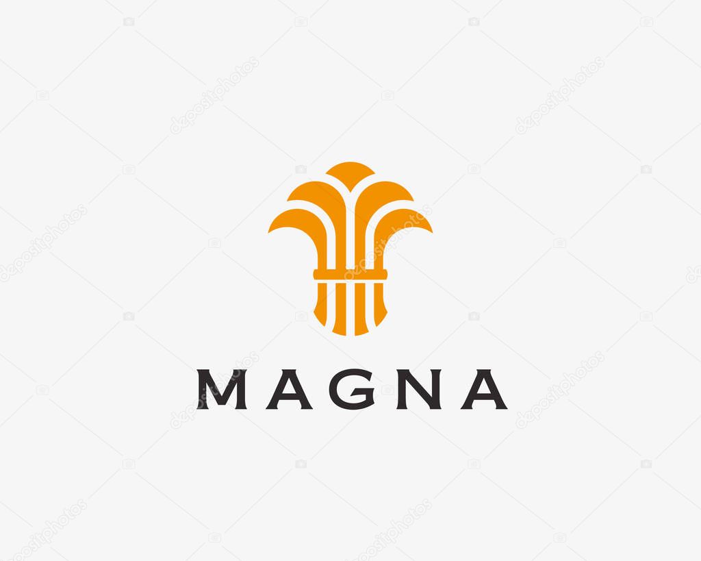 Abstract flower tree vector logotype. Universal luxury harvest development logo.