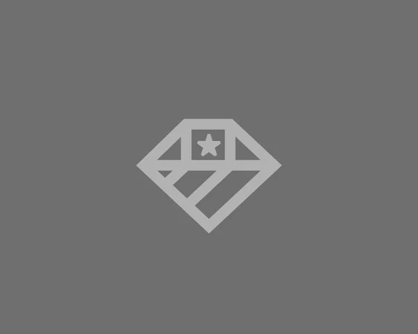 Design del logo della bandiera americana diamante. Logotipo vettoriale del simbolo nazionale della gemma statunitense — Vettoriale Stock