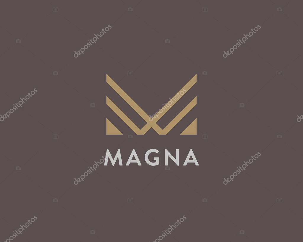 Abstract letter M logo design. Linear elegant vector icon symbol. Premium business finance media monogram logotype