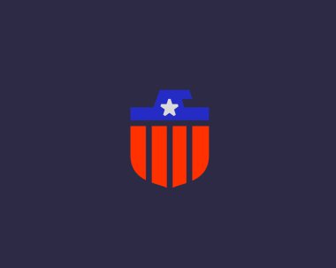 American eagle bayrak logo tasarımı. Ulusal simge vektör logo.