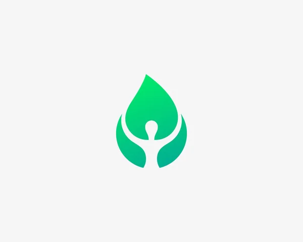 Логотип листя людини. Логотип людського екологічного вектора — стоковий вектор